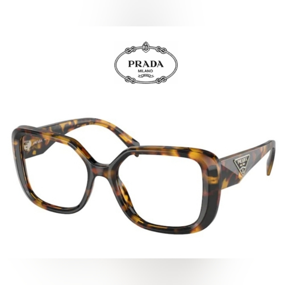 PRADA Eyeglasses PR10ZV VAU101 Honey Tortoise Demo Lens BRAND NEW